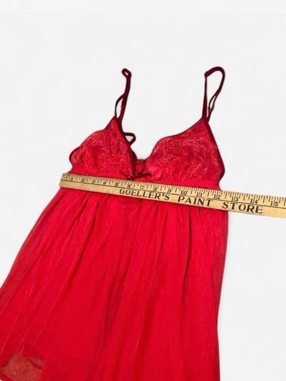 Victoria's Secret Y2K Sheer Mesh & Lace Babydoll Chemise Red Size S - Picture 3 of 7